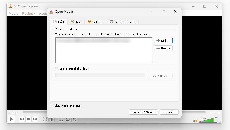 Adicionar arquivo VLC