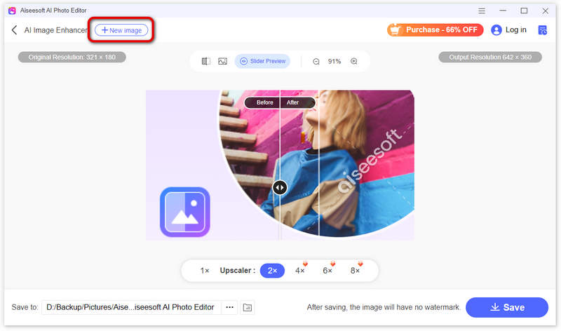 Adicionar nova imagem no AI Image Enhancer