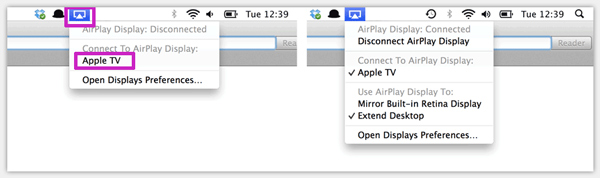 Espelhamento do AirPlay no Mac