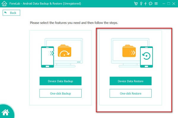 Restauração de backup do Android