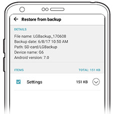 Restaurar backup LG