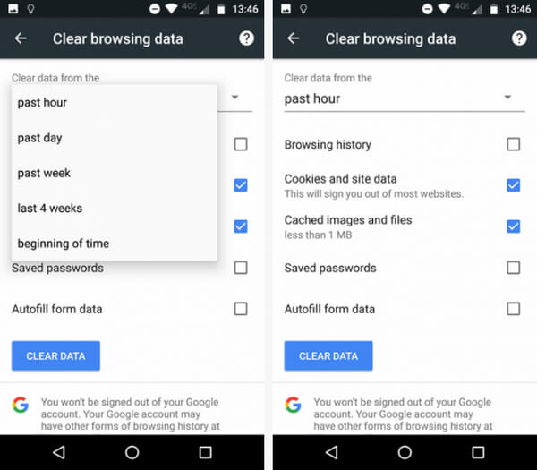 Limpar histórico de navegação do Google Chrome no Android