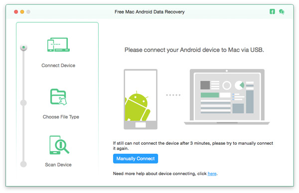 Conecte o dispositivo Android e o Mac