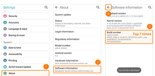 Ativar o modo de depuração USB no ASUS