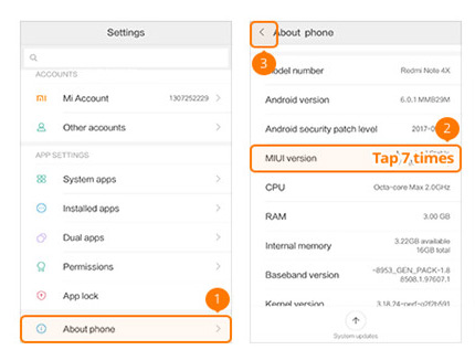 Ativar modo de depuração USB no Xiaomi