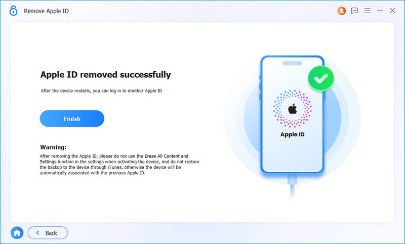 Senha do ID Apple removida com sucesso
