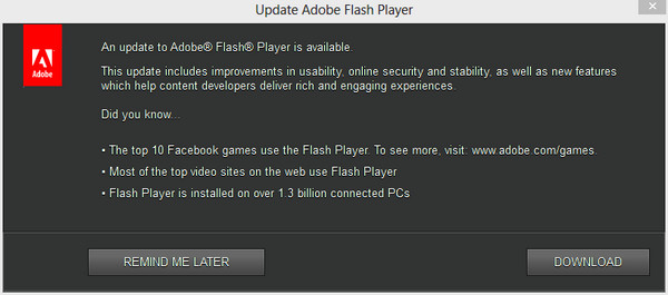 Atualize o Adobe Flash Player