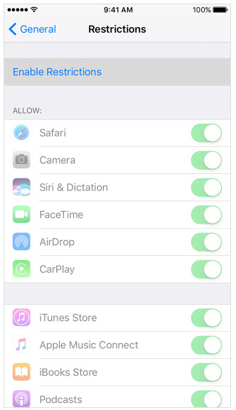 Bloquear aplicativos no iPhone por meio de restrições