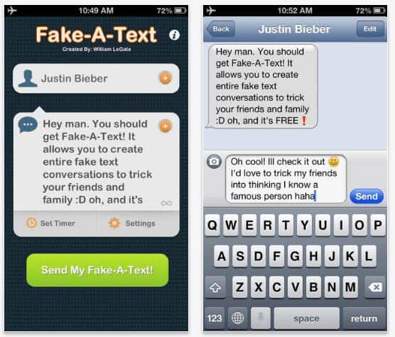 Mensagem de texto falsa no iOS