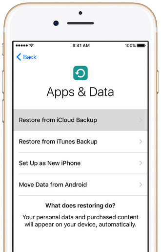 Restaurar do backup do iCloud