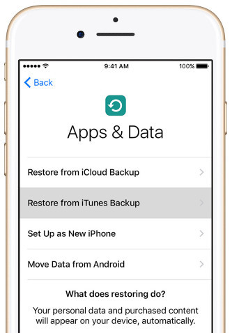 Restaurar o iPhone do iTunes Backup