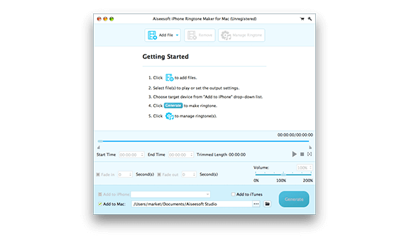 BD Software Toolkit para Mac - iPhone Ringtone Maker para Mac