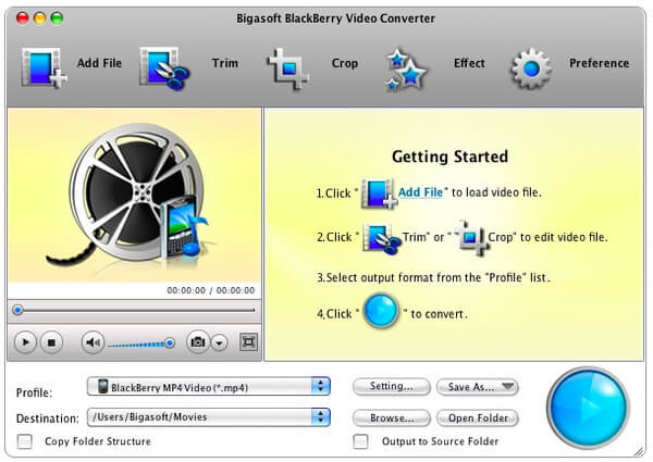 Bigasoft BlackBerry Video Converter para Mac