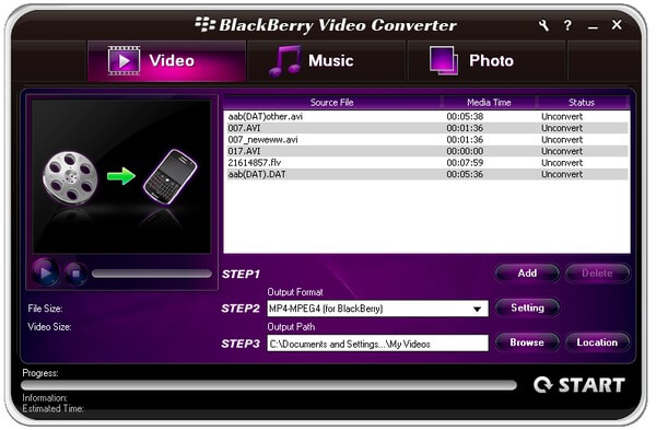 Conversor de vídeo Aviosoft BlackBerry