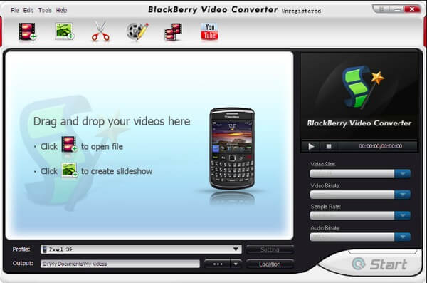 Conversor de vídeo BlazeVideo para BlackBerry