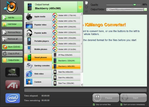 Conversor gratuito para BlackBerry IQmango