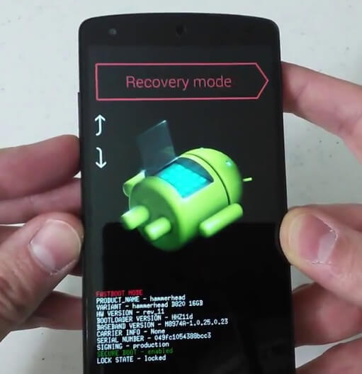 Modo de recuperação do Google Nexus