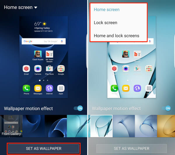 Papel de parede da tela de bloqueio da Samsung