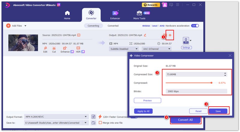 Comprimir vídeo para um tamanho menor