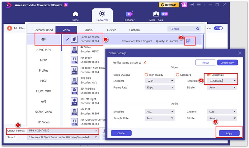 Converter vídeo 4K para resolução inferior