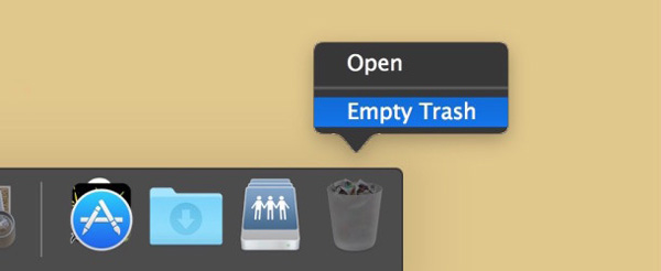 Esvaziar lixo para limpeza do Mac
