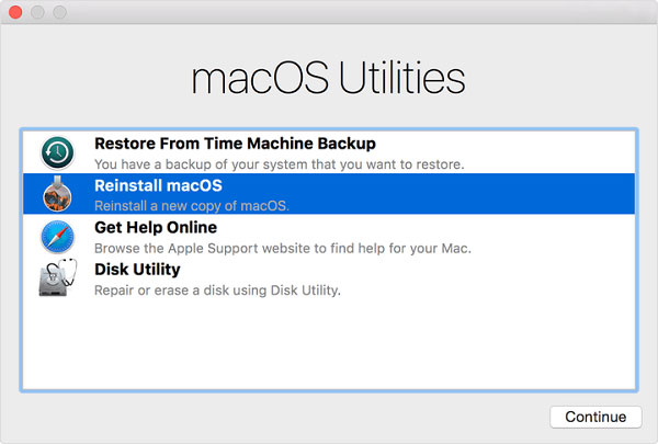 Reinstale o MacOS