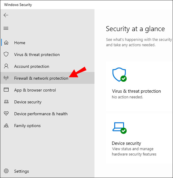 Proteção de firewall e rede