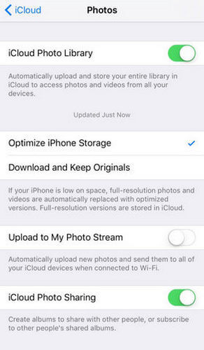 Faça backup de fotos do iPhone para o iCloud