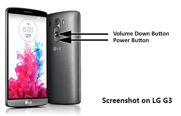 Captura de tela LG G3 com teclas