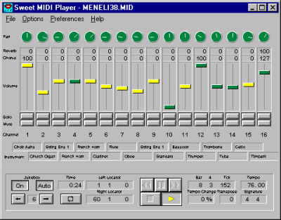 Doce reprodutor MIDI