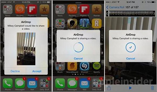 Transferir vídeos do iPhone com AirDrop