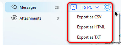 Escolha Transferir para o PC