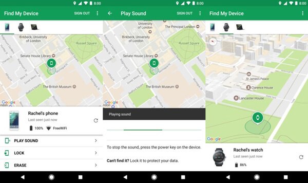 Apagar LG do aplicativo Gerenciador de dispositivos Android