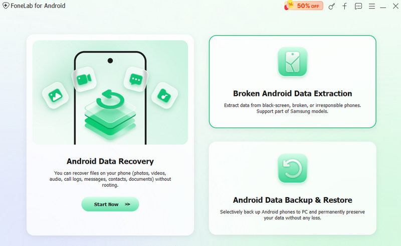 Interface do Fonelab para Android