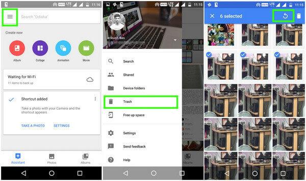 Recuperar fotos excluídas do Android usando o Google Fotos