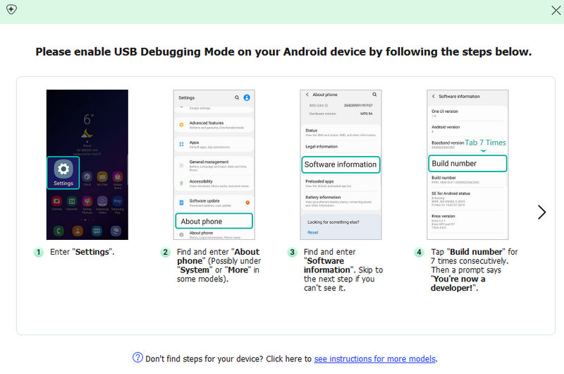 Abra o Modo de Depuração USB
