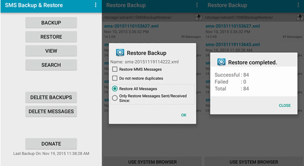 Restaurar backup de SMS no Android