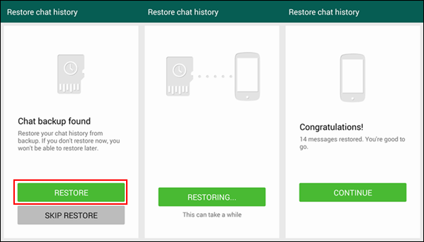 Restaurar o WhatApp do Backup