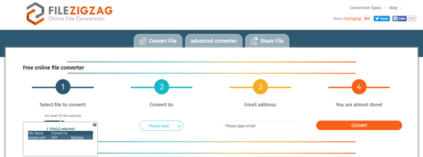 Converta SWF para AVI com Filezigzag Online Converter