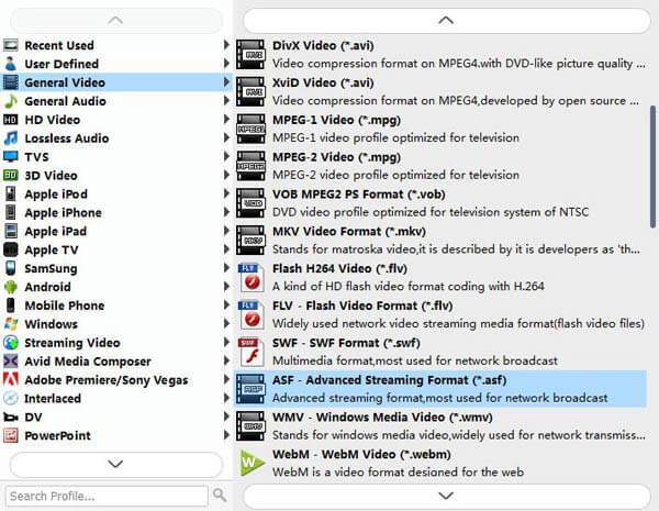 Convert Video to ASF