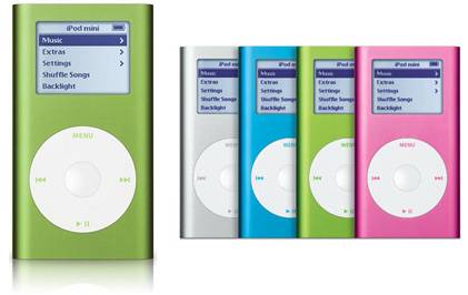 A segunda geração do iPod mini