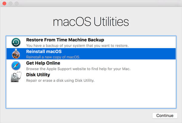 Reinstale o macOS