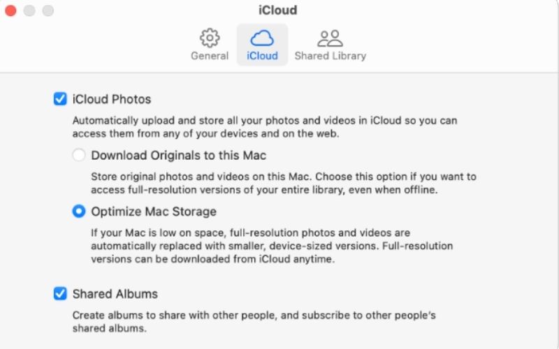 Habilitar Álbuns Compartilhados do iCloud