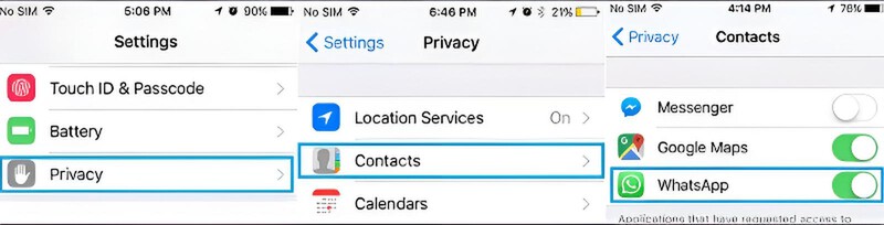 Ativar/desativar o WhatsApp no ​​iPhone