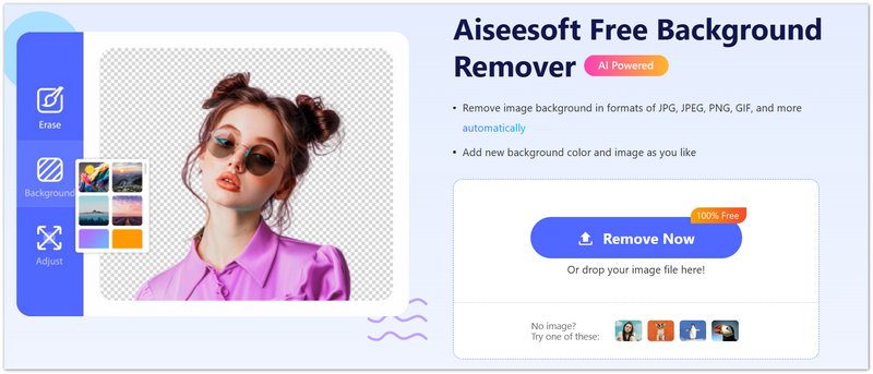 Adicionar arquivo Aiseesoft Removedor de fundo gratuito online