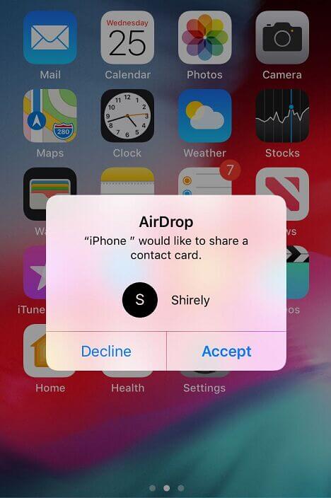 AirDrop do iPhone para o iPhone
