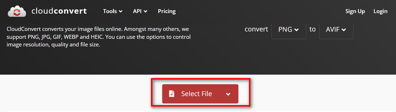 Cloudconvert Selecionar Imagem