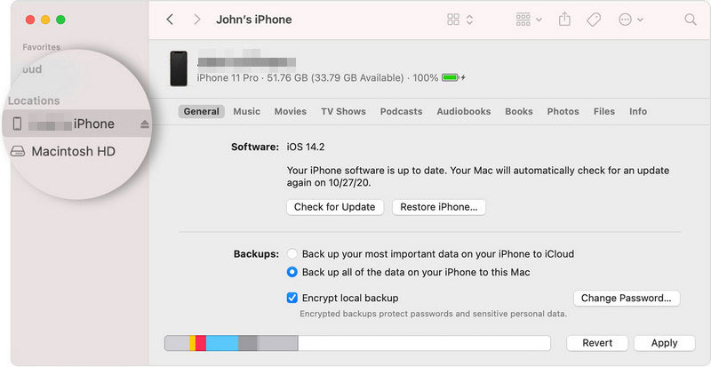 Faça backup das notas do iPhone para o Mac Finder
