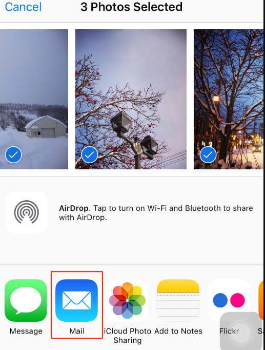 Faça backup de fotos do iPhone para Mac com e-mail