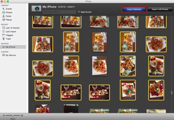Faça backup de fotos do iPhone para Mac com o iPhoto